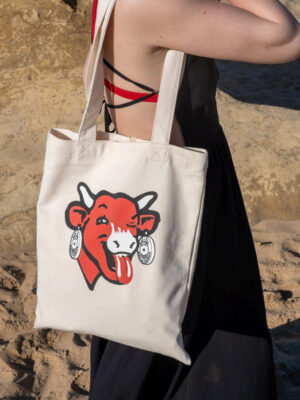 "Rolling Cow" tote bag